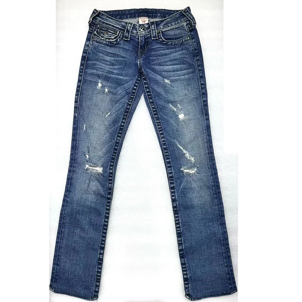 True Religion Dark Blue Straight Leg Jeans - Picture 1 of 5